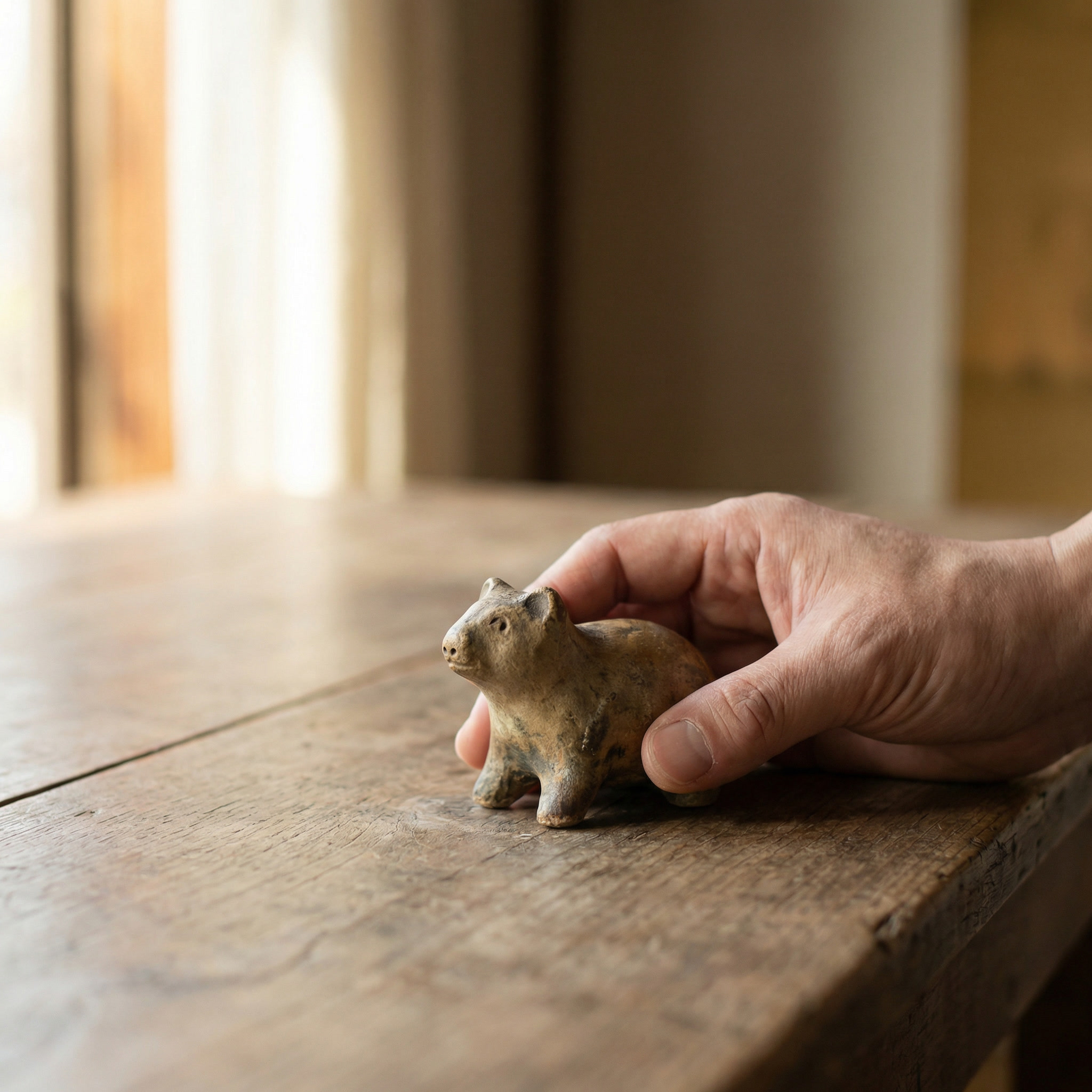 gemini-image-2_Close-up_of_a_hand_holding_a_small_ceramic_figurine_on_a_weathered_wooden_surfac-0