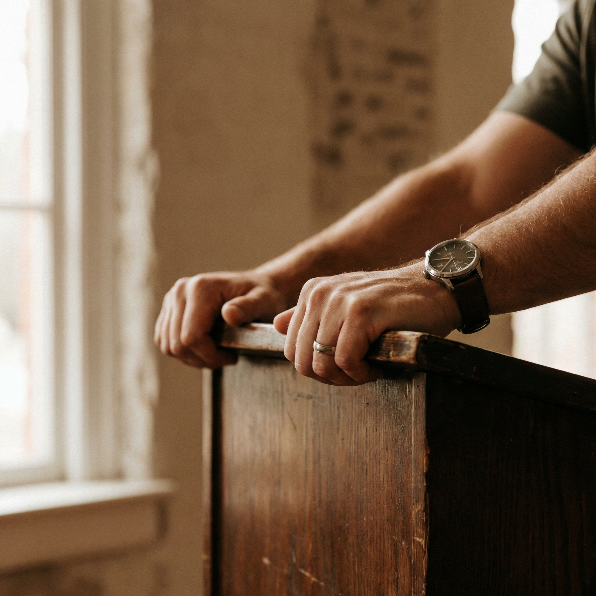 gemini-image-2_Close-up_of_two_hands_gripping_the_edge_of_a_wooden_podium_warm_natural_light_fr-0