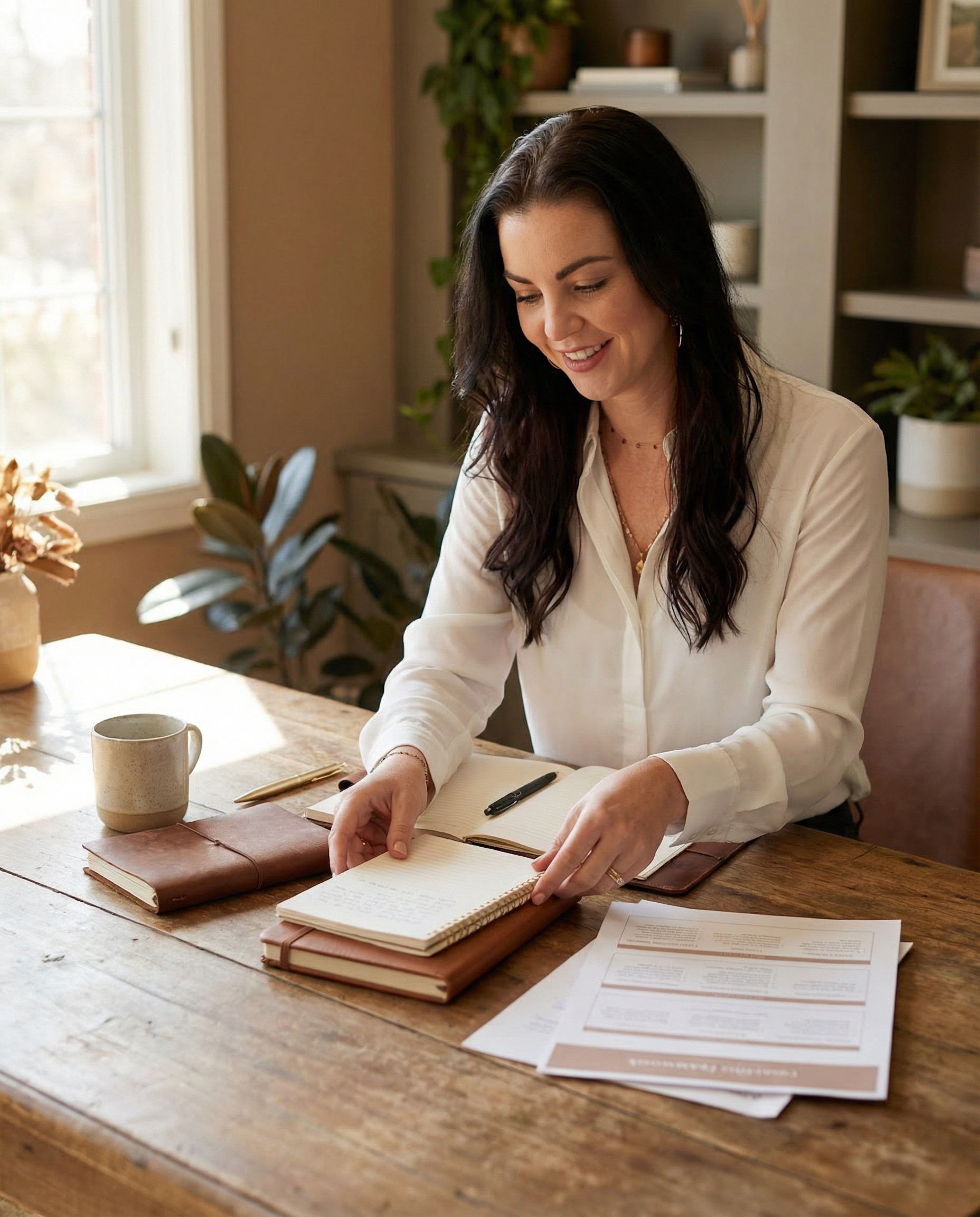 gemini-image-2_Collection_of_frameworks_and_notebooks_arranged_on_a_large_wooden_desk_warm_edit-0