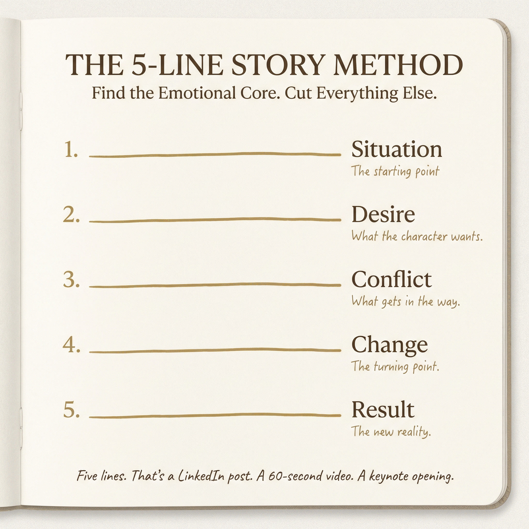 5 line story method infographic